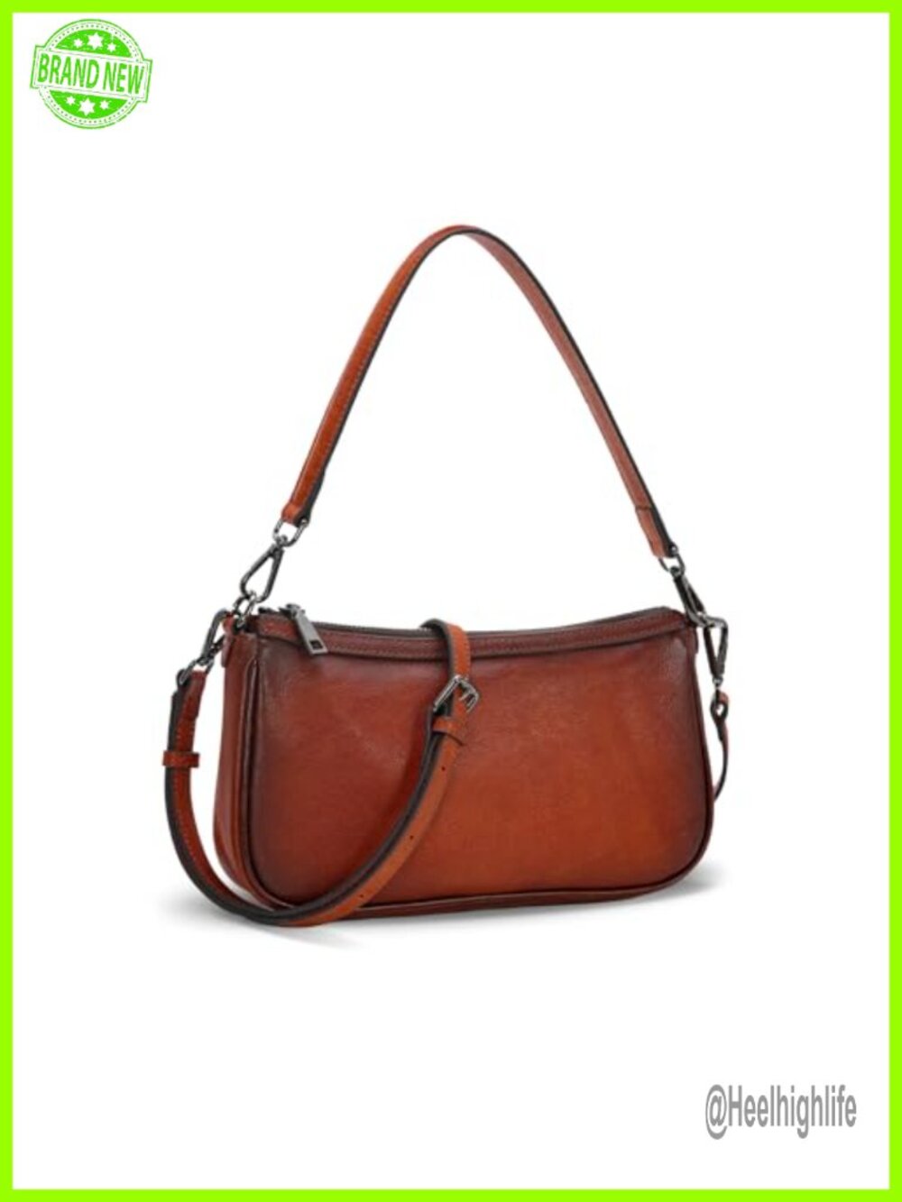 Vegetable Tanned Leather Crossbody Shoulder Bag Small Satchel Purse